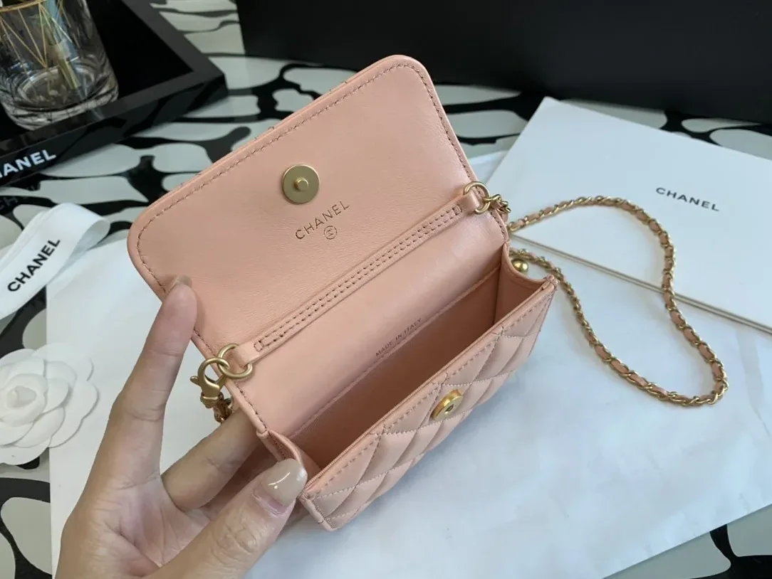 Chanel CO-CO Wallet On Chain in Gold Hardware Pink Chanel CO-CO Wallet On Chain in Gold Hardware Pink