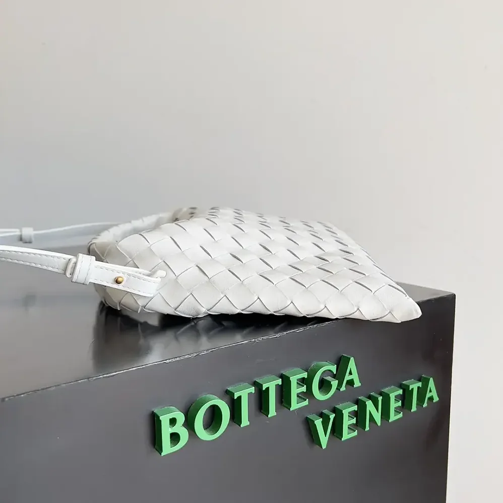 Bottega Veneta Mini Hop in Calf Leather for Women in White