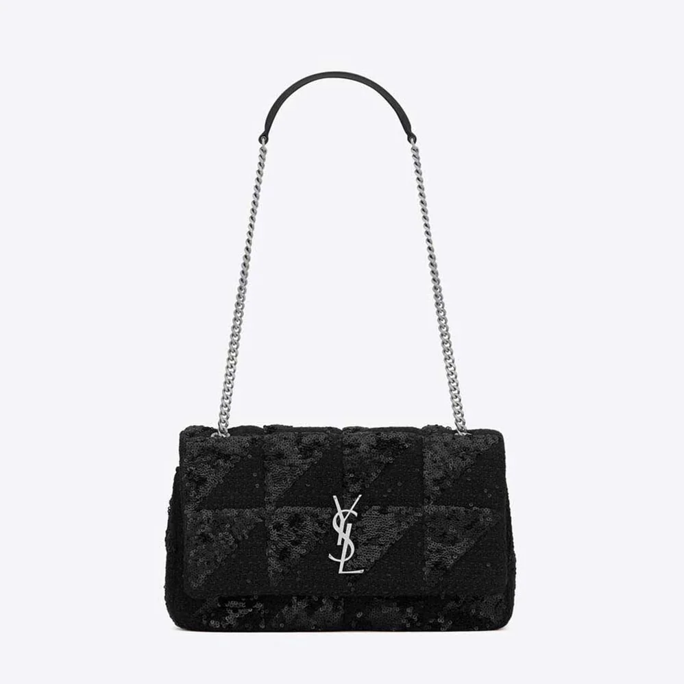 Saint Laurent YSL Jamie Medium Chain Bag “Carré Rive Gauche” in Sequins and Sequined Tweed for Women Saint Laurent YSL Jamie Medium Chain Bag “Carré Rive Gauche” in Sequins and Sequined Tweed for Women