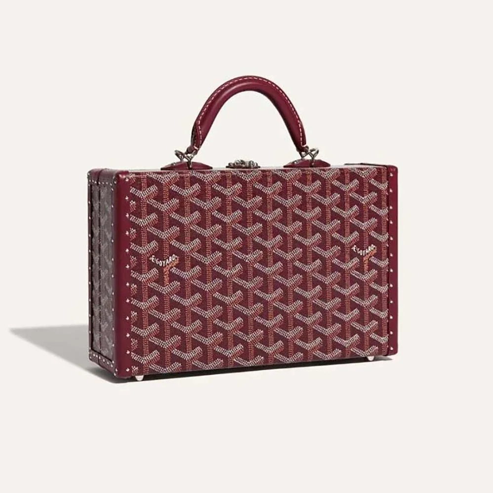 Goyard Sac Malle Grand Hôtel in Goyardine Canvas & Clamecy Calfskin for Women in Maroon Goyard Sac Malle Grand Hôtel in Goyardine Canvas & Clamecy Calfskin for Women in Maroon