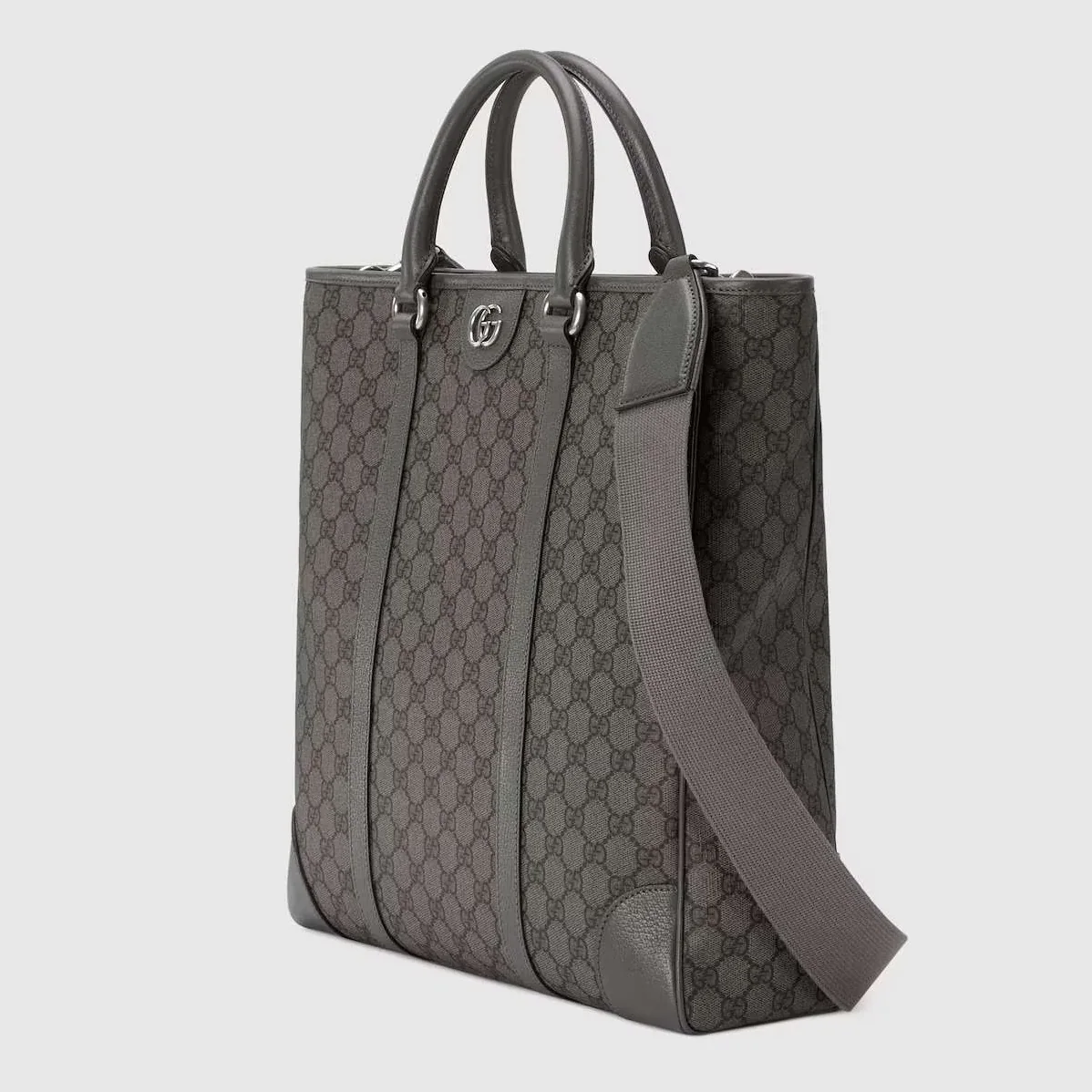 Gucci Ophidia Medium Tote Bag in Grey/ Black Silver Hardware Gucci Ophidia Medium Tote Bag in Grey/ Black Silver Hardware