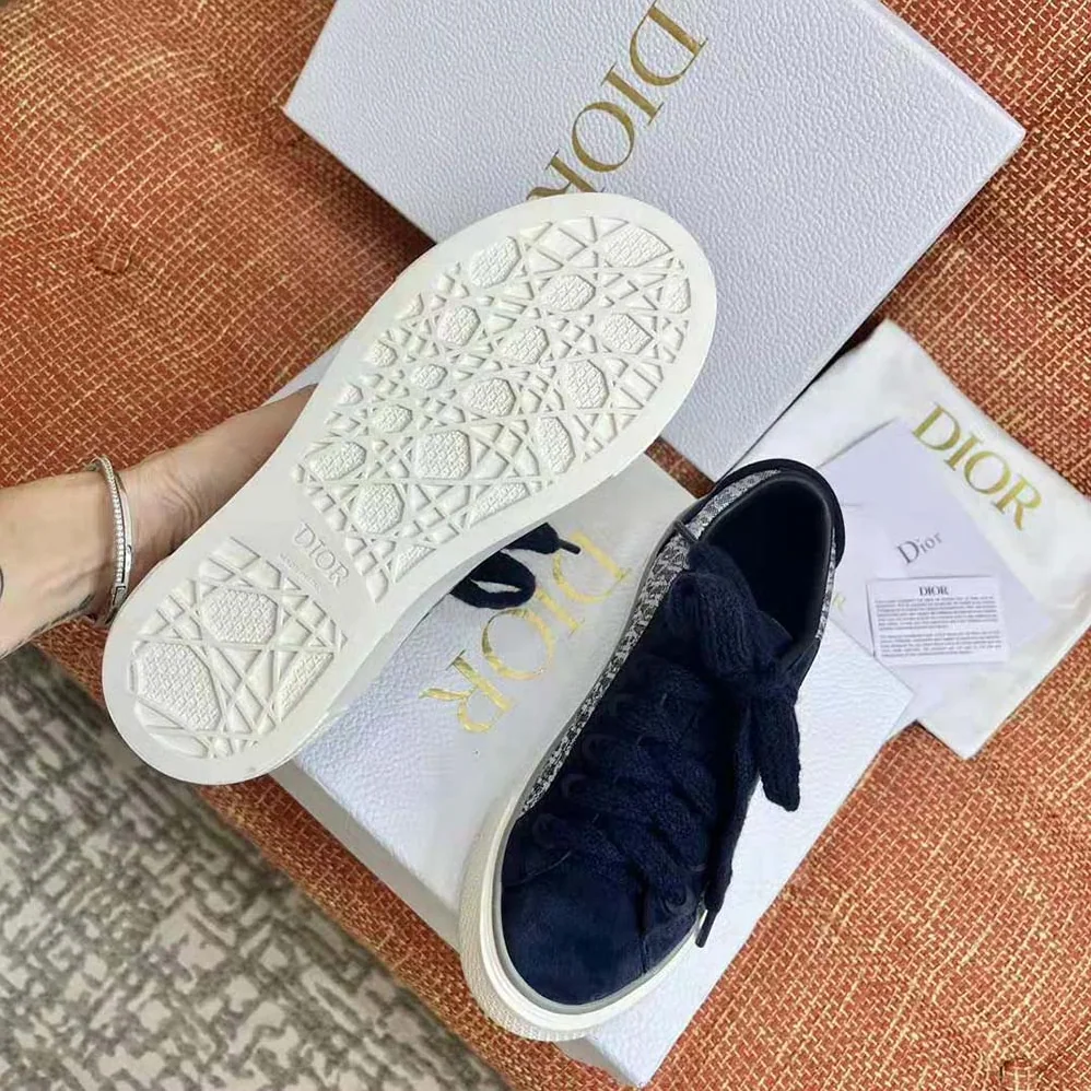 Dior B33 Sneaker Navy Blue Dior Oblique Jacquard and Suede for Men Dior B33 Sneaker Navy Blue Dior Oblique Jacquard and Suede for Men