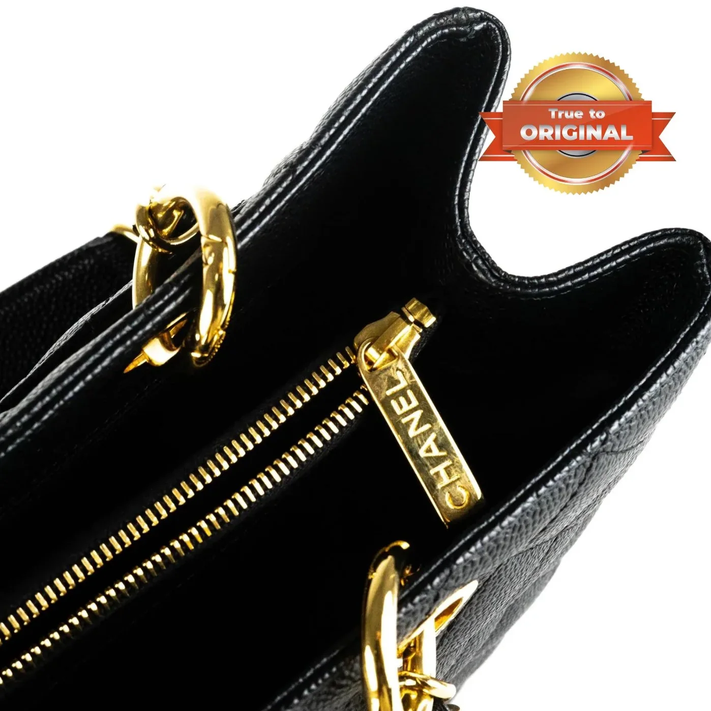 Chanel Classic Tote Bag Gold Toned Hardware Black /