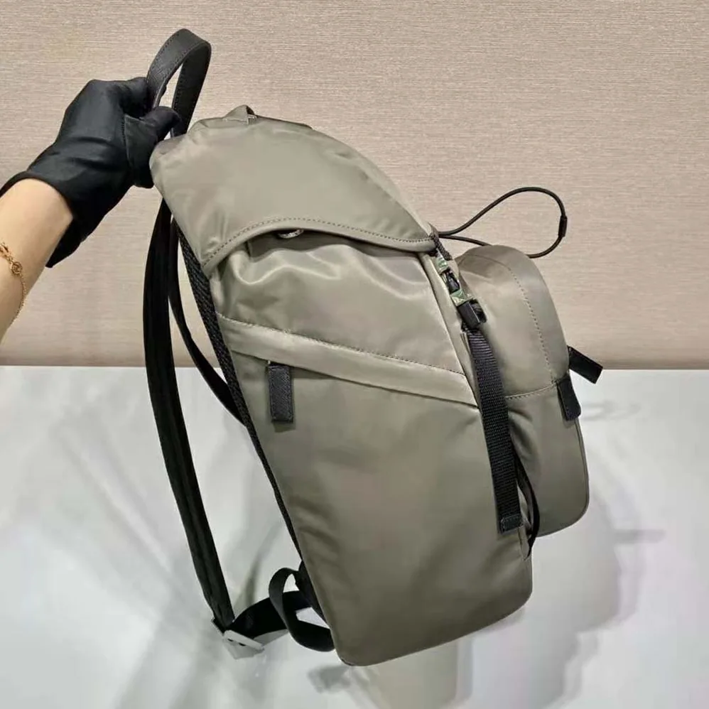 Prada Re-Nylon and Saffiano Leather Backpack for Men in Gray Prada Re-Nylon and Saffiano Leather Backpack for Men in Gray