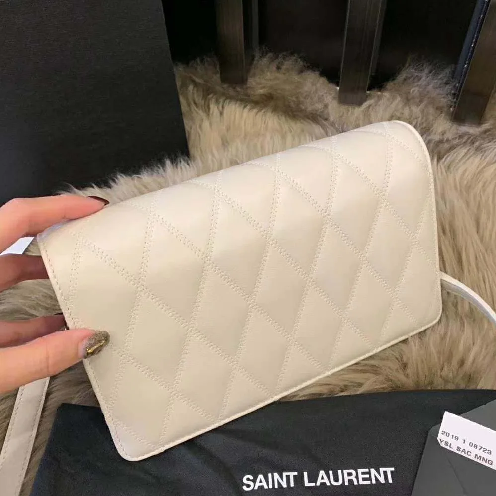 Saint Laurent YSL Angie Chain Bag Diamond for Women in Quilted Lambskin