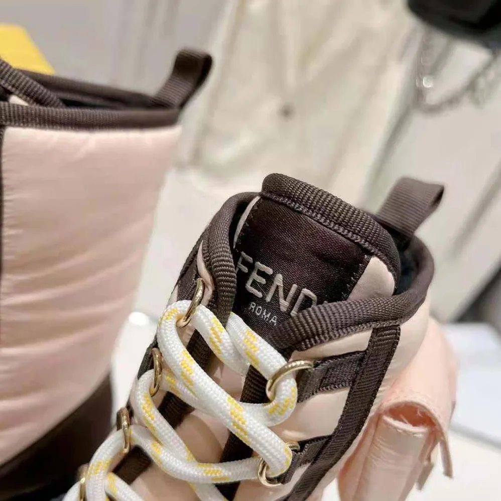 Fendi Domino Pink Nylon Biker Boots for Women Fendi Domino Pink Nylon Biker Boots for Women