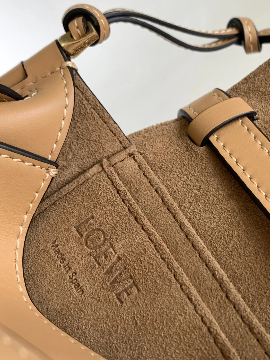 Loewe Gate Dual Mini Shoulder Bag in Beige Gold Hardware Loewe Gate Dual Mini Shoulder Bag in Beige Gold Hardware