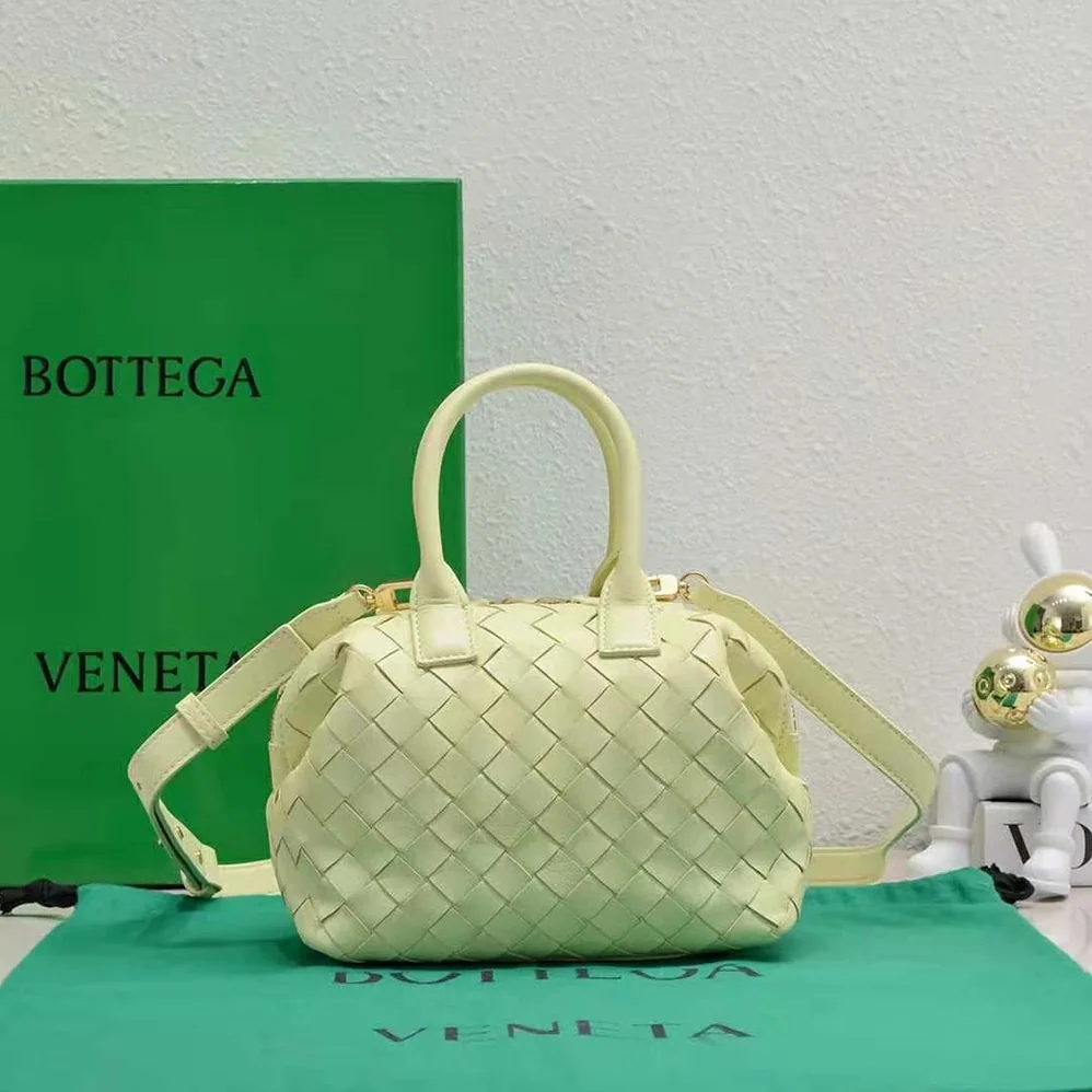 Bottega Veneta Mini Bauletto in Intrecciato Nappa Leather for Women in Yellow Bottega Veneta Mini Bauletto in Intrecciato Nappa Leather for Women in Yellow