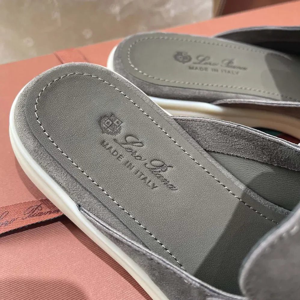 Loro Piana Babouche Charms Walk Loafers for Unisex in Gray