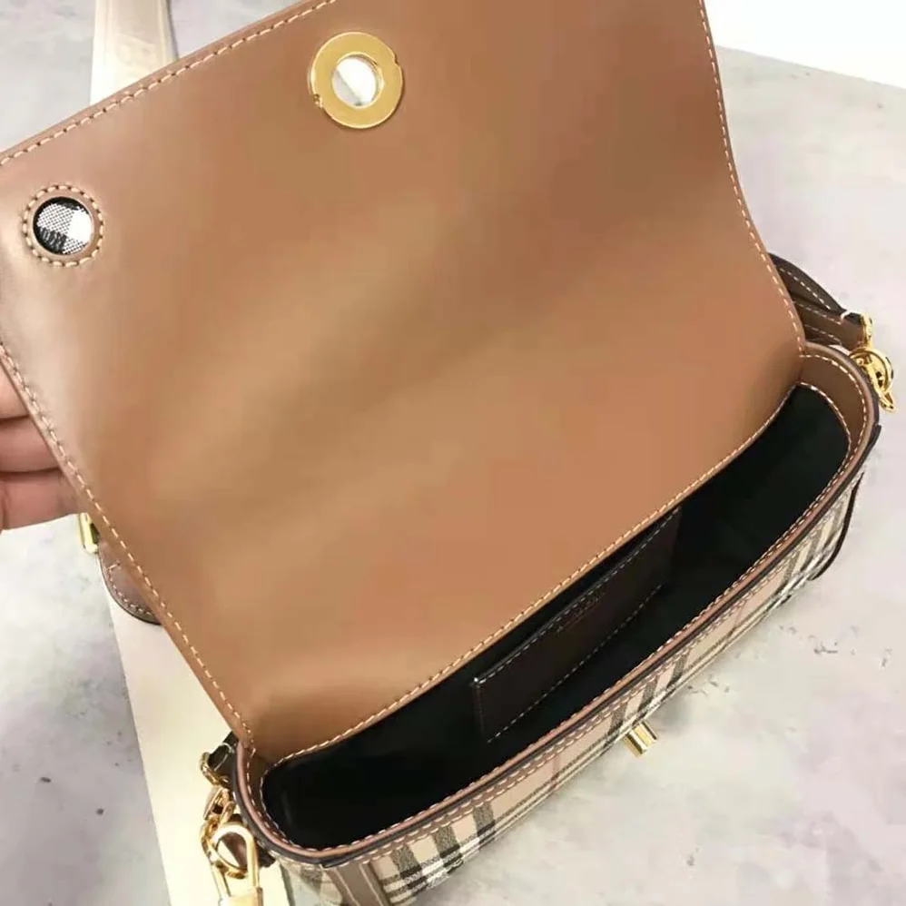 Burberry Top Handle Note Bag with Logo-engraved Studs for Women in Brown