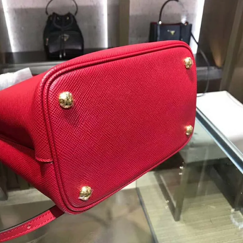 Prada Double Medium Bag in Saffiano Leather for Women in Red Prada Double Medium Bag in Saffiano Leather for Women in Red