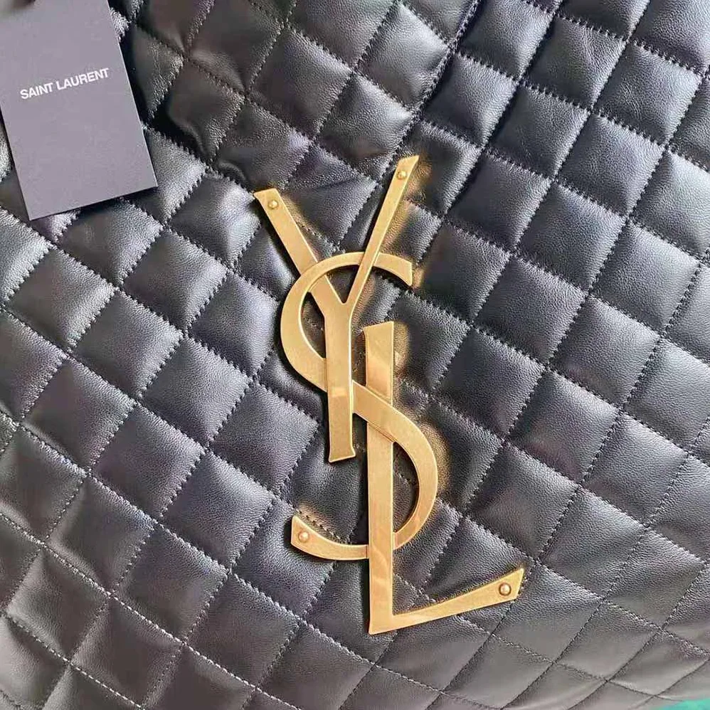 Saint Laurent YSL Icare Maxi Shopping Bag in Quilted Lambskin for Women in Black