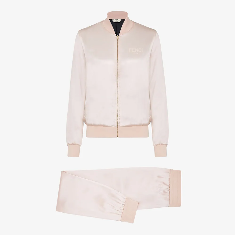 Fendi Jumpsuit Pink Satin Sweatshirt and Pants for Women Fendi Jumpsuit Pink Satin Sweatshirt and Pants for Women