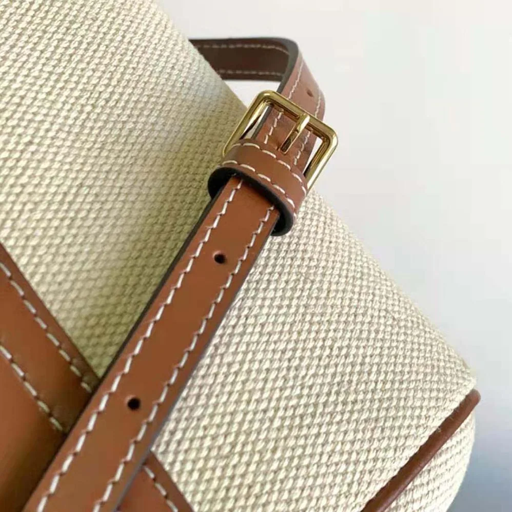 Celine Mini Soft 16 in Textile and Calfskin for Women in Beige