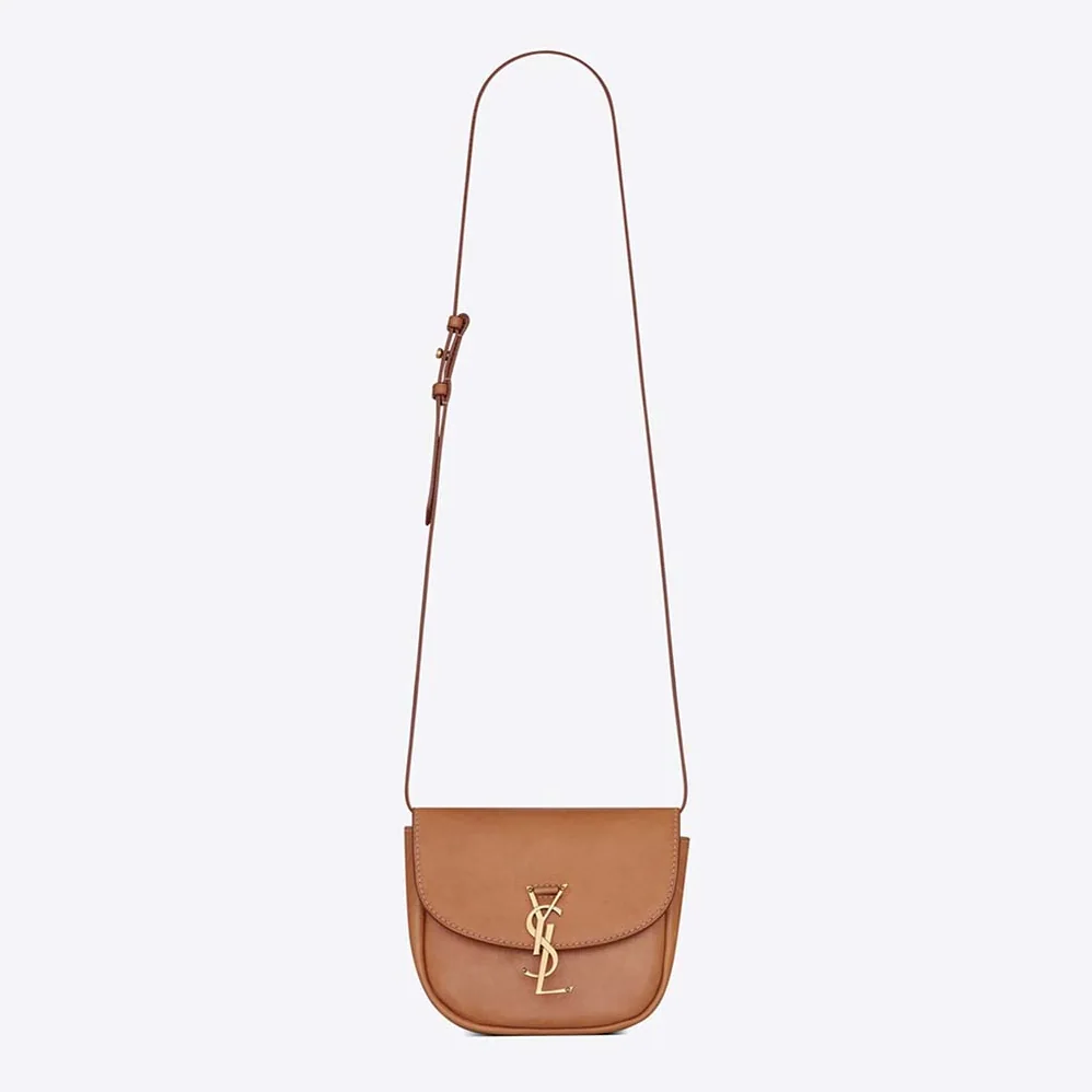 Saint Laurent YSL Kaia Small Satchel in Smooth Vintage Leather for Women in Brown