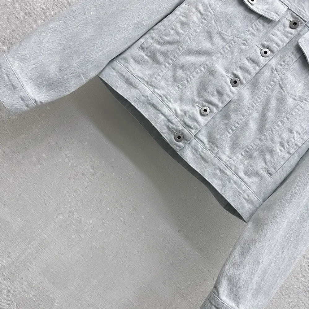 Dior Cropped Jacket Light Blue Dior Oblique Washed Cotton Denim for Men Dior Cropped Jacket Light Blue Dior Oblique Washed Cotton Denim for Men
