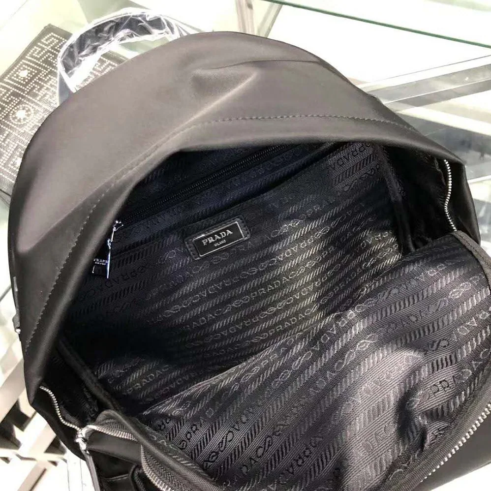 Prada Nylon and Saffiano Leather Backpack for Men in Black Prada Nylon and Saffiano Leather Backpack for Men in Black