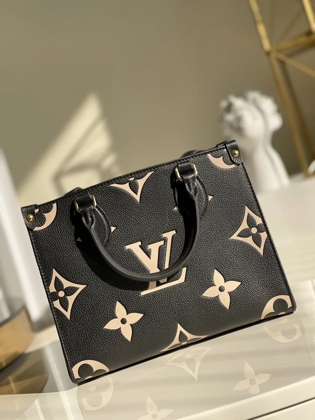 Louis Vuitton OnTheGo PM Tote Bag in Black Gold Hardware