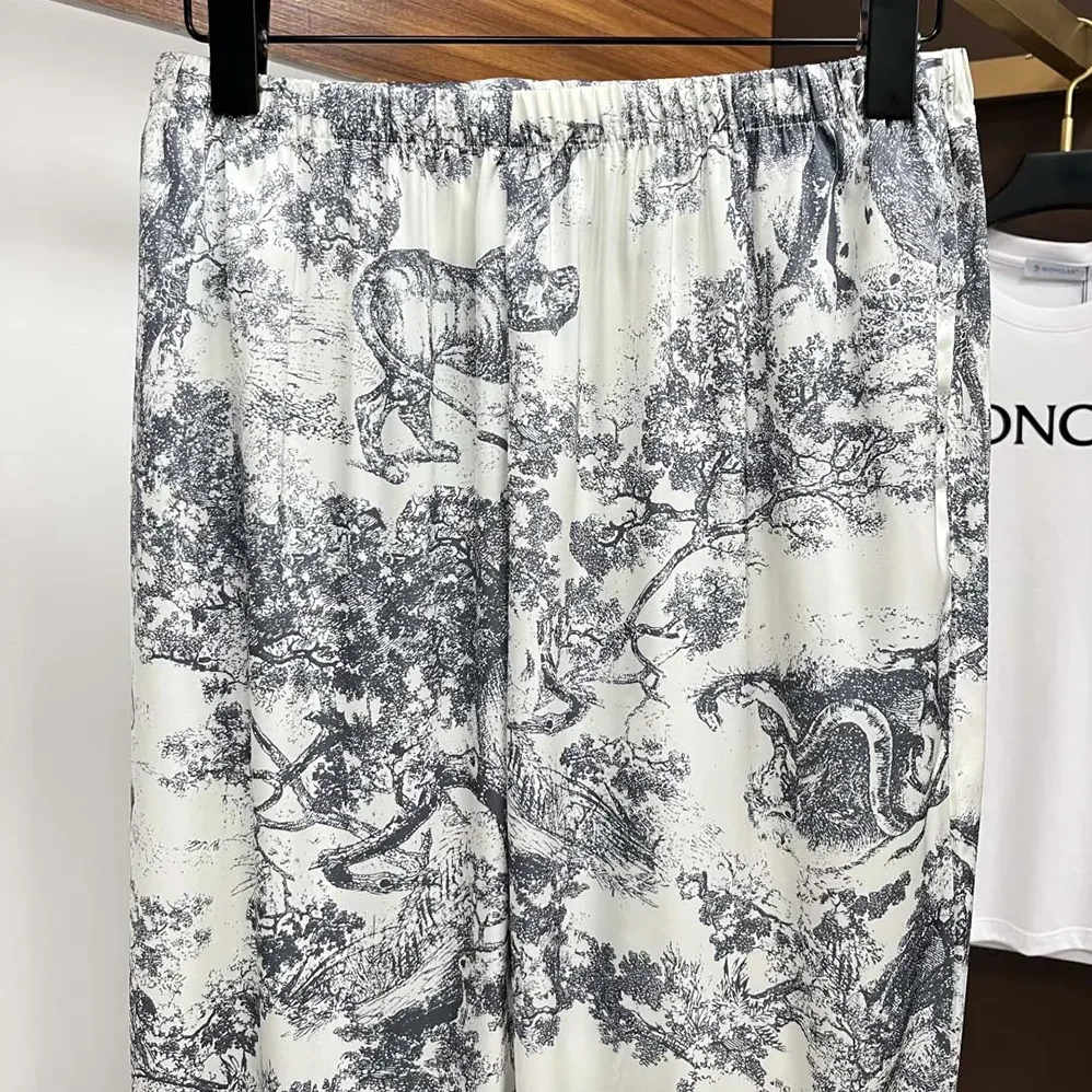 Dior Chez Moi Short for Women in Sleeved Silk Pajama Set