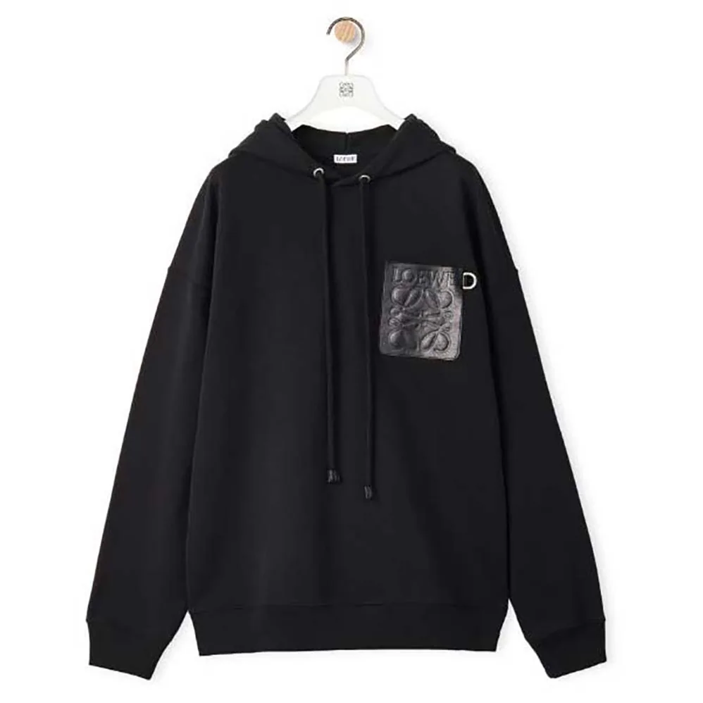 Loewe Relaxed Fit Hoodie in Cotton for Men in Black Loewe Relaxed Fit Hoodie in Cotton for Men in Black