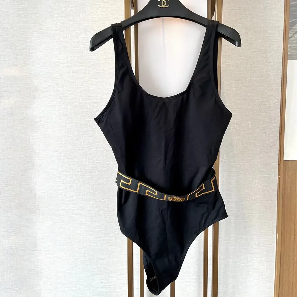 Versace Greca Border One-piece Swimsuit for Women in Black Versace Greca Border One-piece Swimsuit for Women in Black