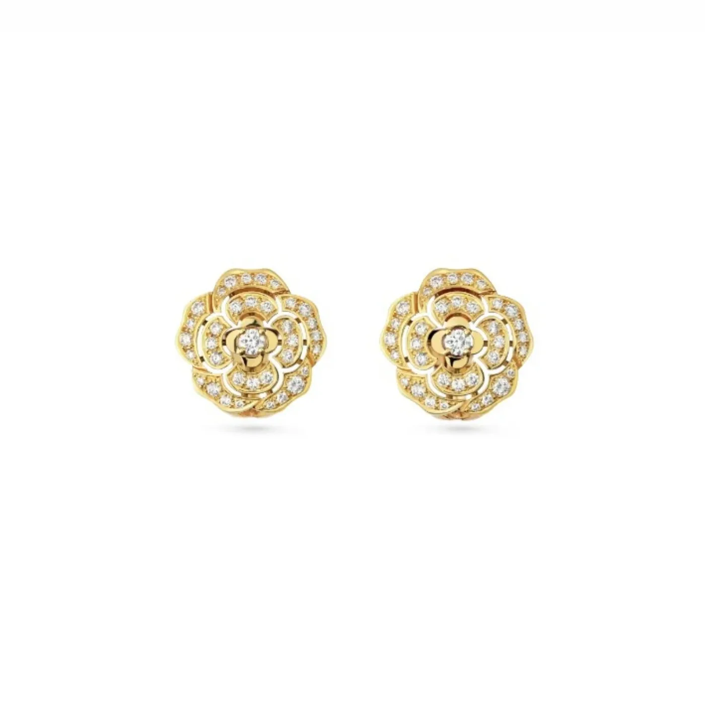 Chanel Bouton De Camélia Earrings Yellow Gold Chanel Bouton De Camélia Earrings Yellow Gold