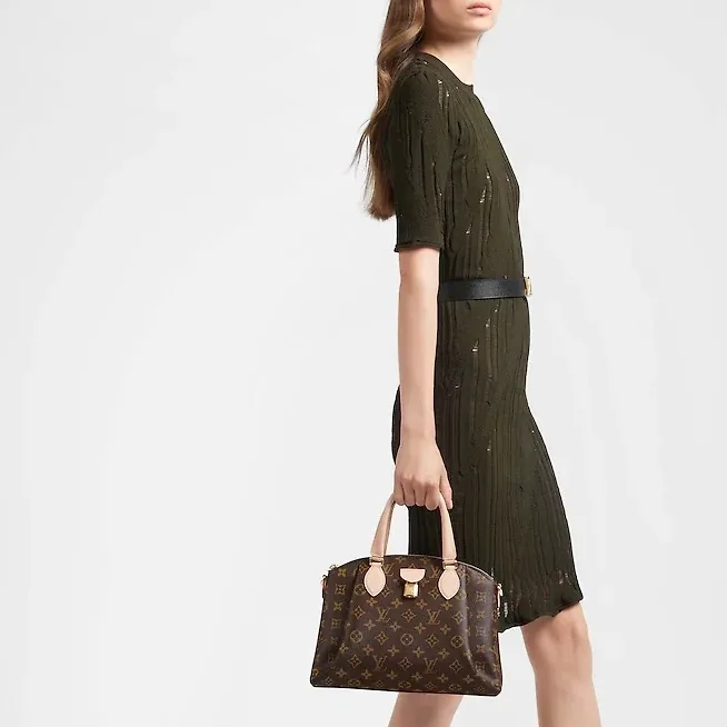 Louis Vuitton Rivoli PM Top Handle Bag in Brown Monogram Gold Hardware