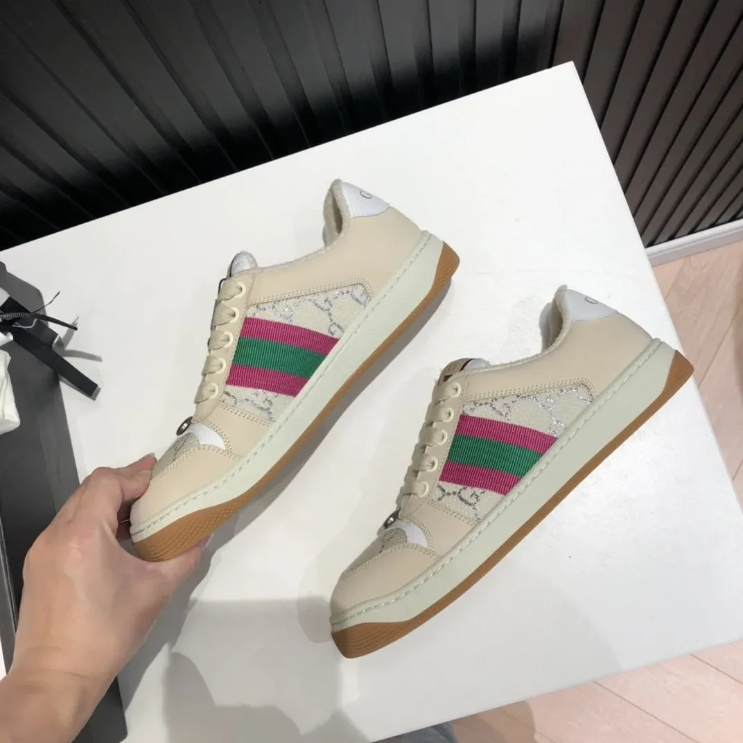 Gucci Screener GG Low for Women in Top Beige Pink Green Gucci Screener GG Low for Women in Top Beige Pink Green