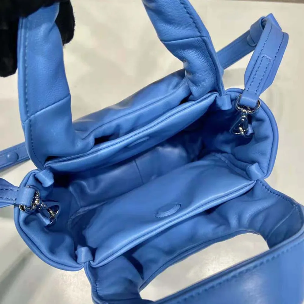 Prada Small Padded Prada Soft Nappa-Leather Bag for Women in Blue