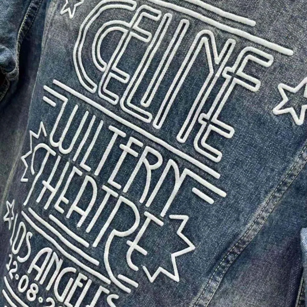 Celine Trucker Jacket in Dark Union Wash Denim for Women