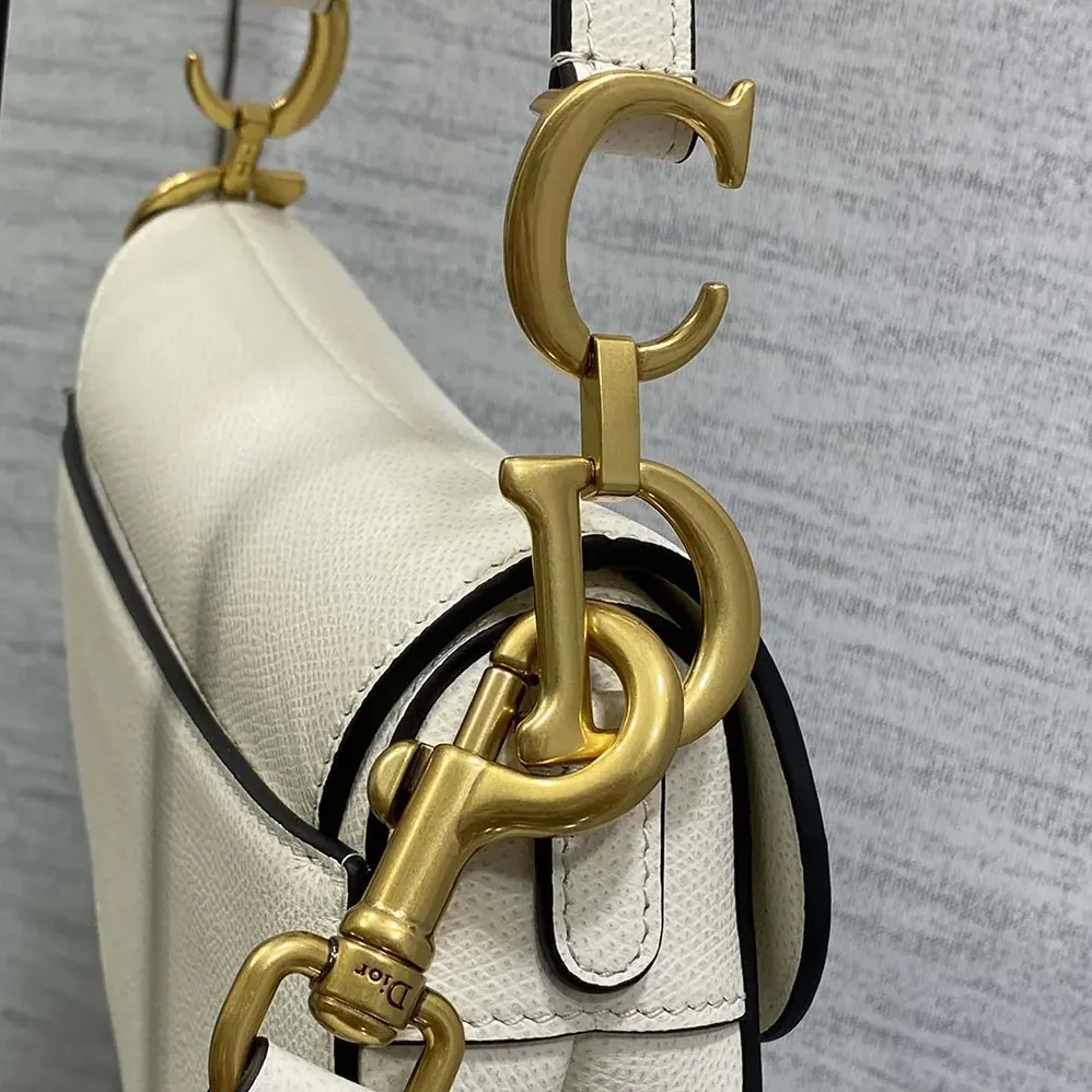 Dior Mini Saddle Bag with Strap Latte Grained Calfskin for Women Dior Mini Saddle Bag with Strap Latte Grained Calfskin for Women