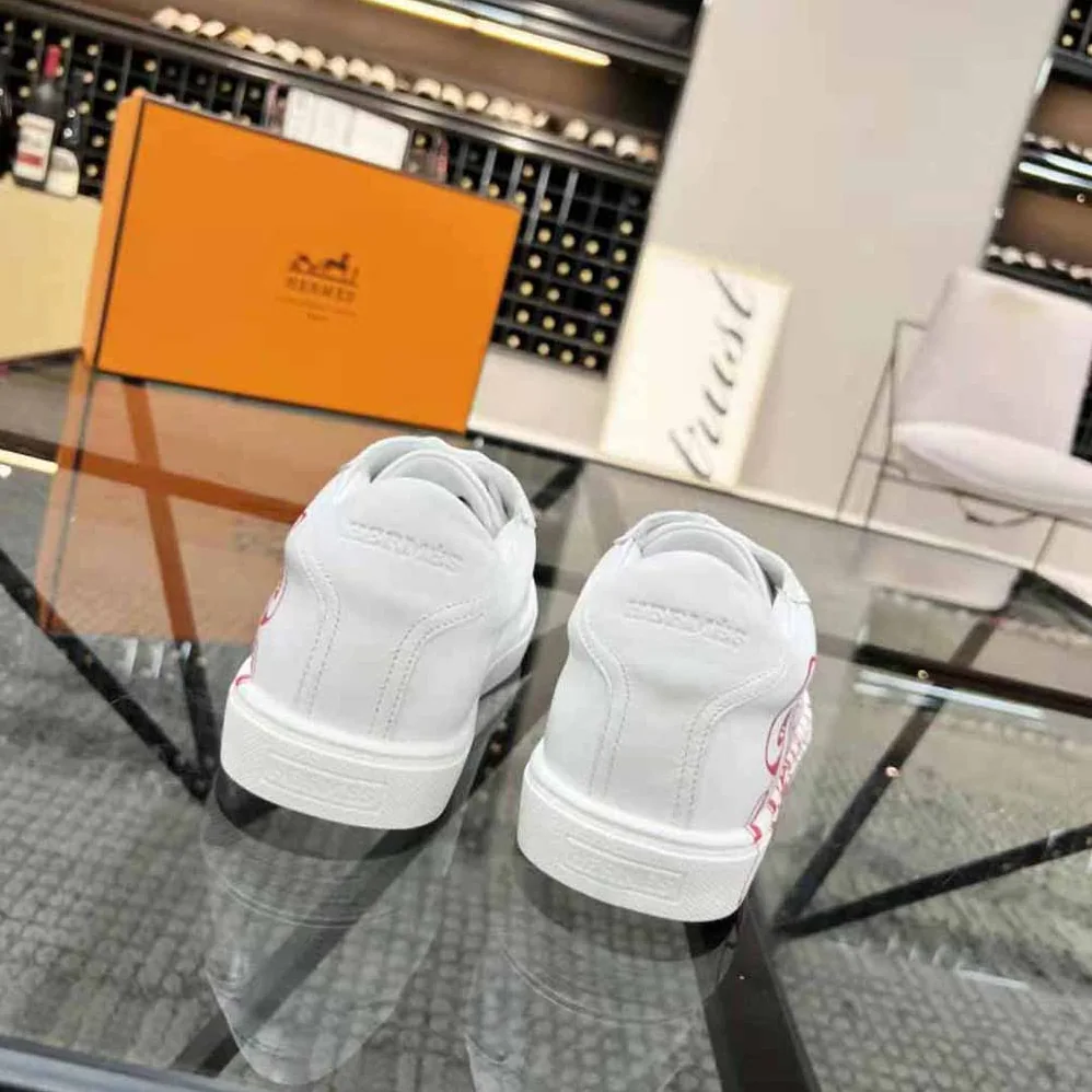 Hermes Quicker Sneaker in Calfskin with Graff Hermes Print and Iconic H Detail for Women