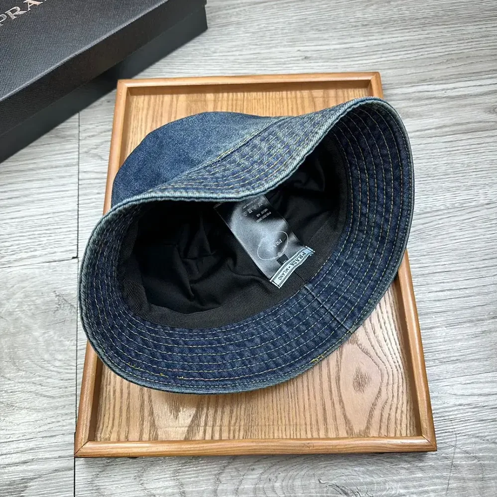 Prada Denim Bucket Hat for Unisex in Blue Prada Denim Bucket Hat for Unisex in Blue
