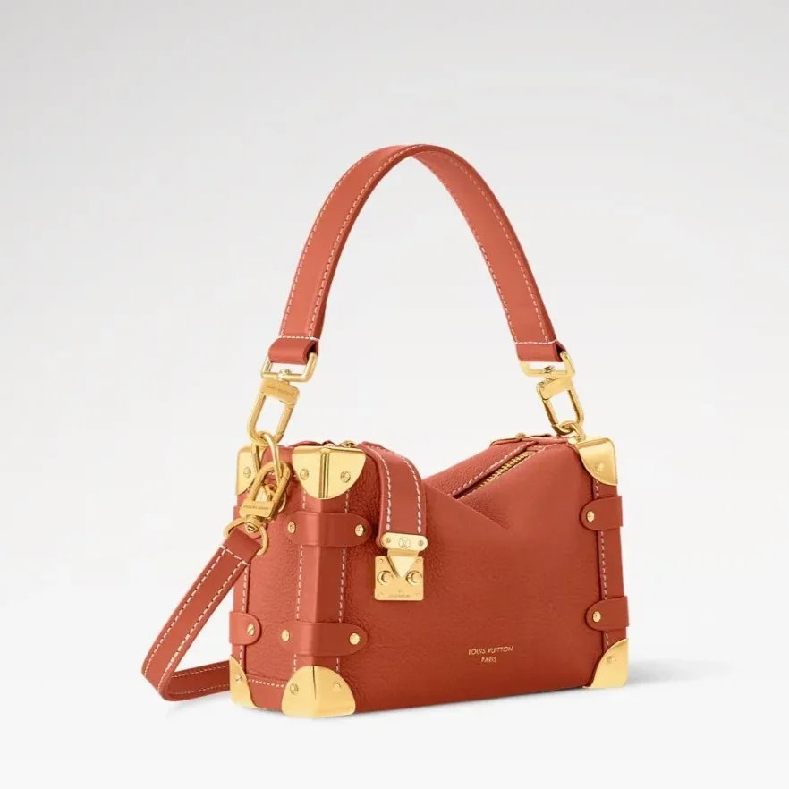 Louis Vuitton Side Trunk PM Shoulder Bag in Cognac Gold Hardware