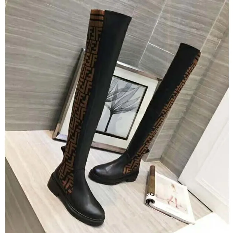 Fendi Shoes Black Leather Thigh for Women in High Boots Fendi Shoes Black Leather Thigh for Women in High Boots