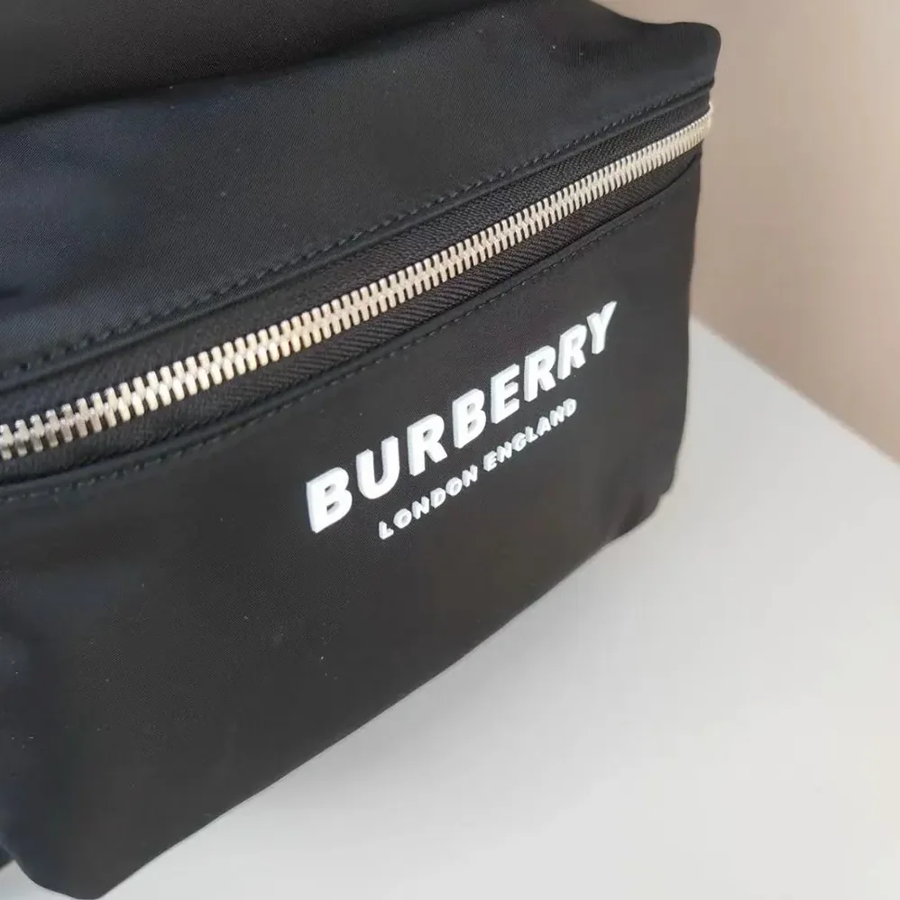 Burberry Logo Print ECONYL Backpack for Men in Black