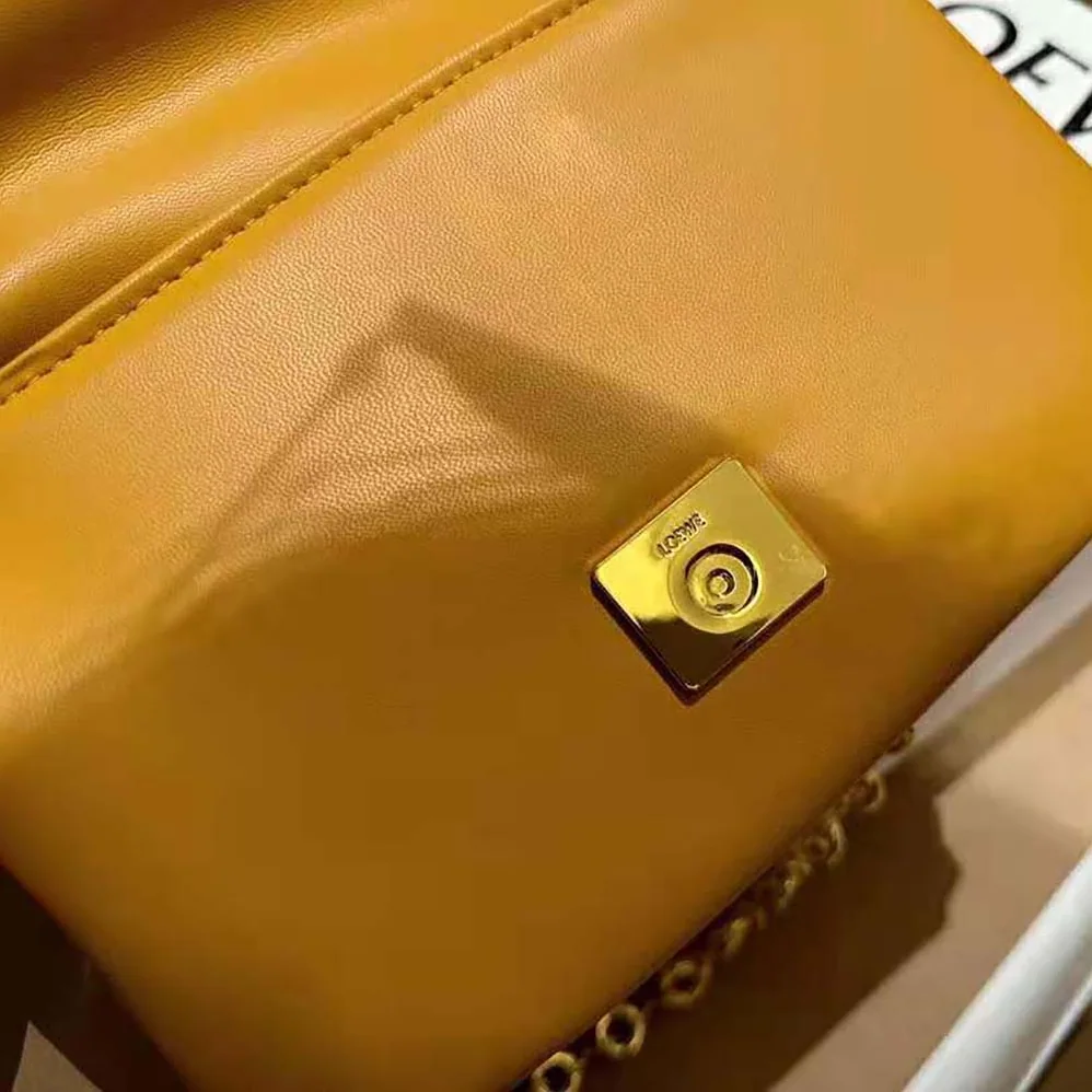 Loewe Puffer Goya Bag in Shiny Nappa Lambskin for Women in Brown