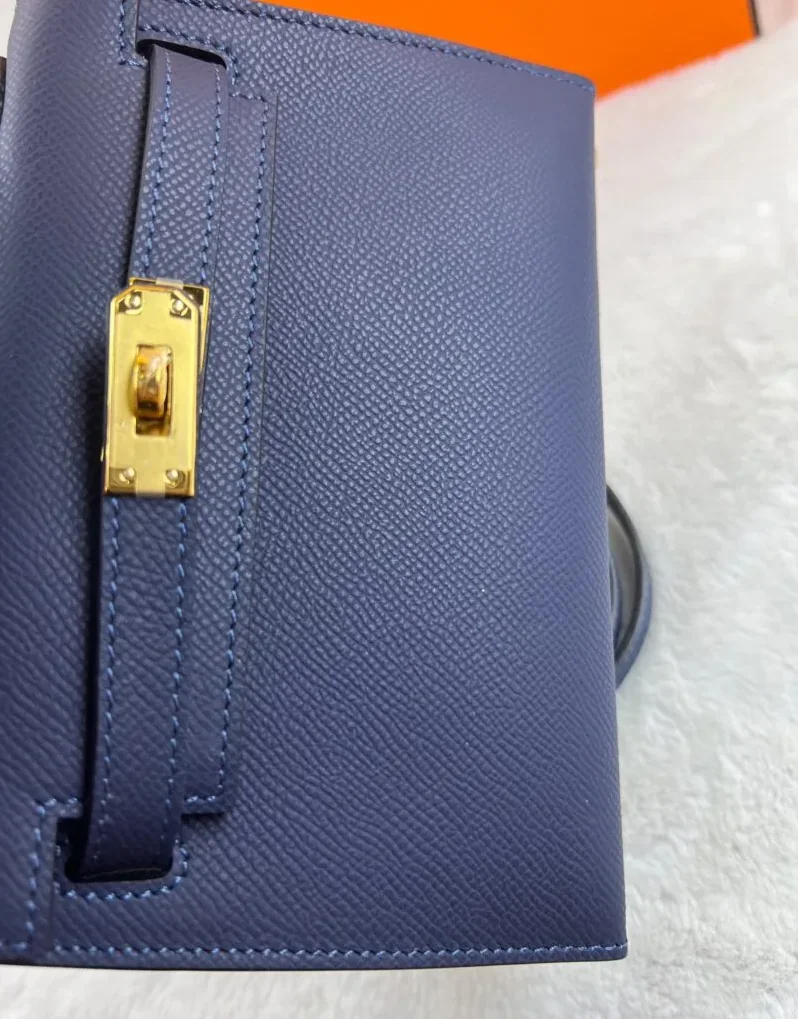 Hermes Kelly 19 Blue France Swift Bag