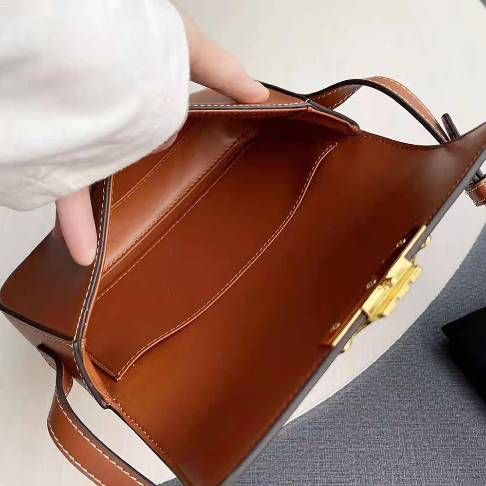 Celine Triomphe Shoulder Bag in Natural Calfskin for Women in Brown Celine Triomphe Shoulder Bag in Natural Calfskin for Women in Brown