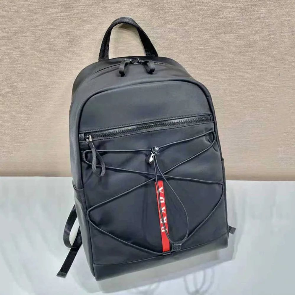Prada Technical Fabric Backpack with a Functional and Versatile Design for Men in Black