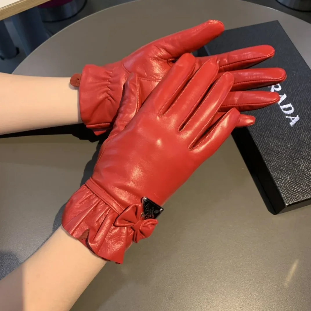 Prada Nappa Gloves In Red Prada Nappa Gloves In Red