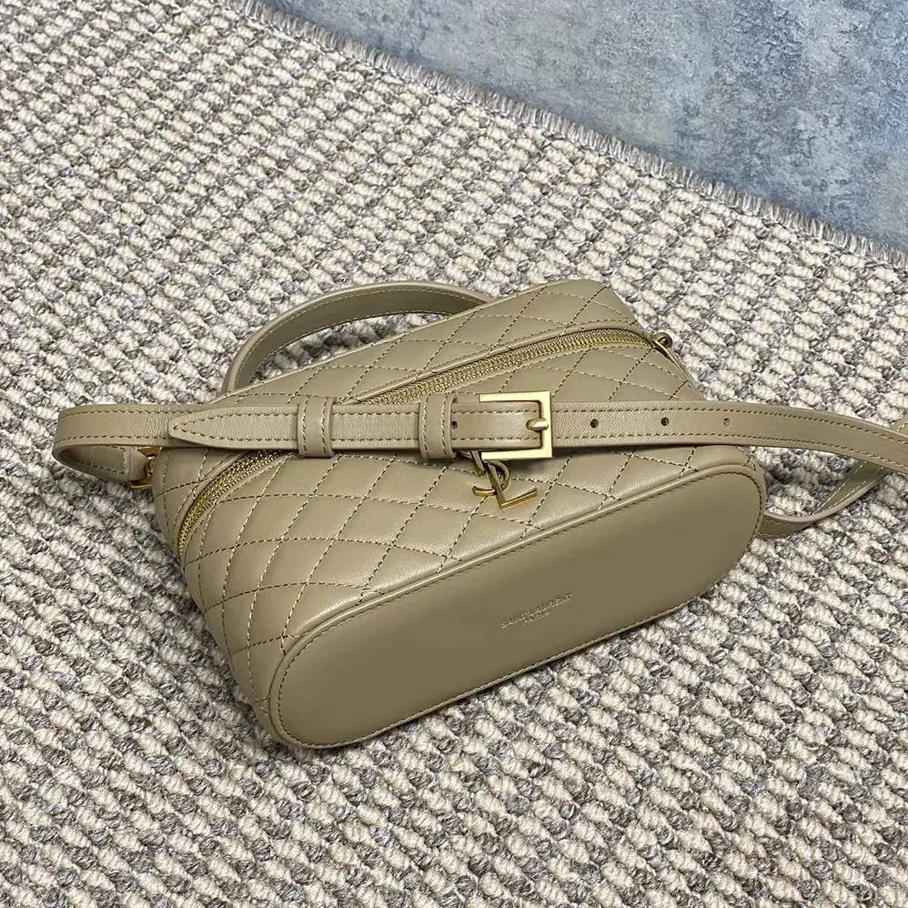 Saint Laurent YSL Gaby Vanity Bag In Lambskin for Women in Beige Saint Laurent YSL Gaby Vanity Bag In Lambskin for Women in Beige