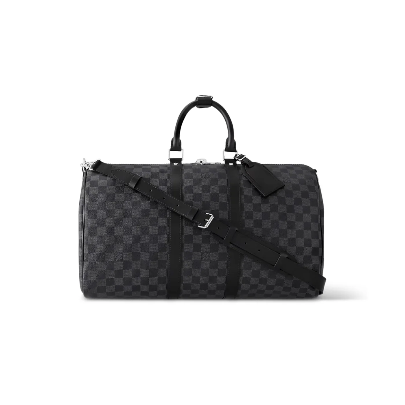 Louis Vuitton Keepall Bandouliere 45 Travel Bag / Black Damier Graphite Silver Hardware