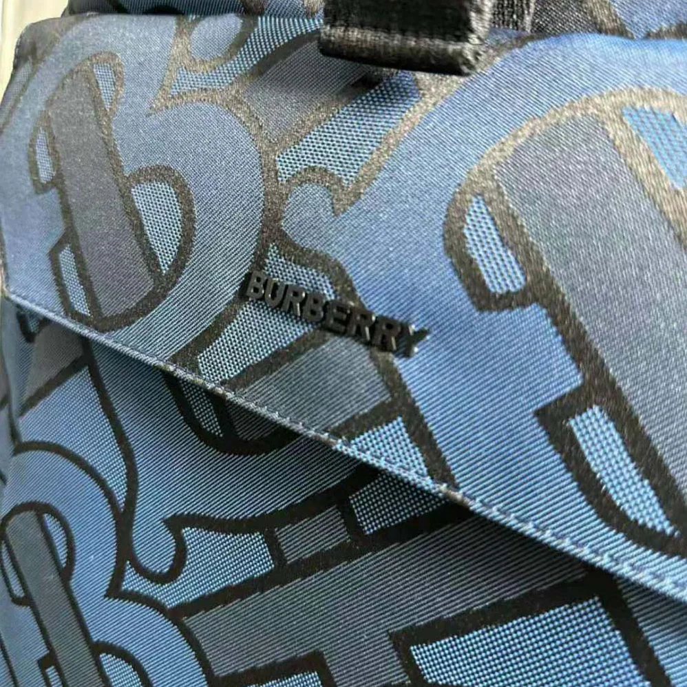 Burberry Orville Backpack with Raised Burberry Lettering at Front for Men in Navy