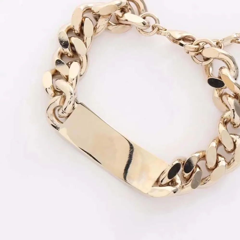 Dior Christian Dior Couture Chain Link Bracelet Gold and Silver for Men in Finish Brass Dior Christian Dior Couture Chain Link Bracelet Gold and Silver for Men in Finish Brass