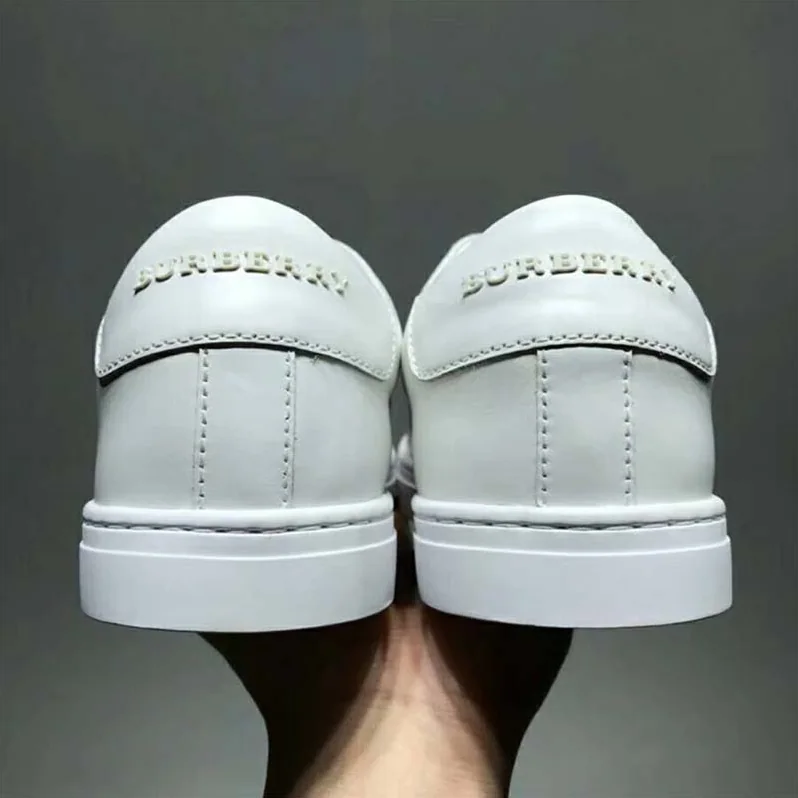 Burberry Shoes Logo Print Leather Sneakers for Unisex in White Burberry Shoes Logo Print Leather Sneakers for Unisex in White