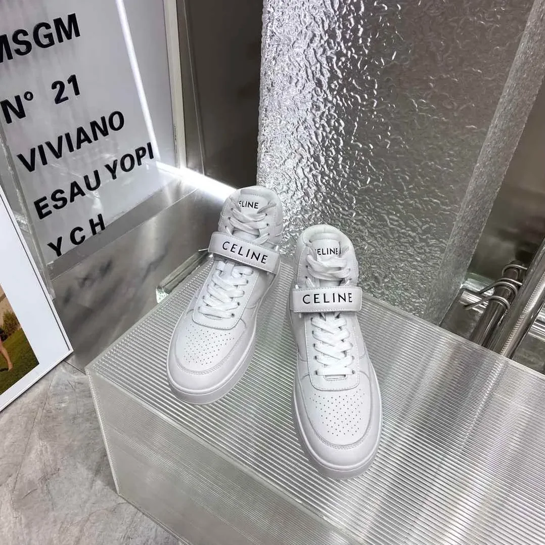 Celine Trainer High Sneaker With Scratch White Celine Trainer High Sneaker With Scratch White