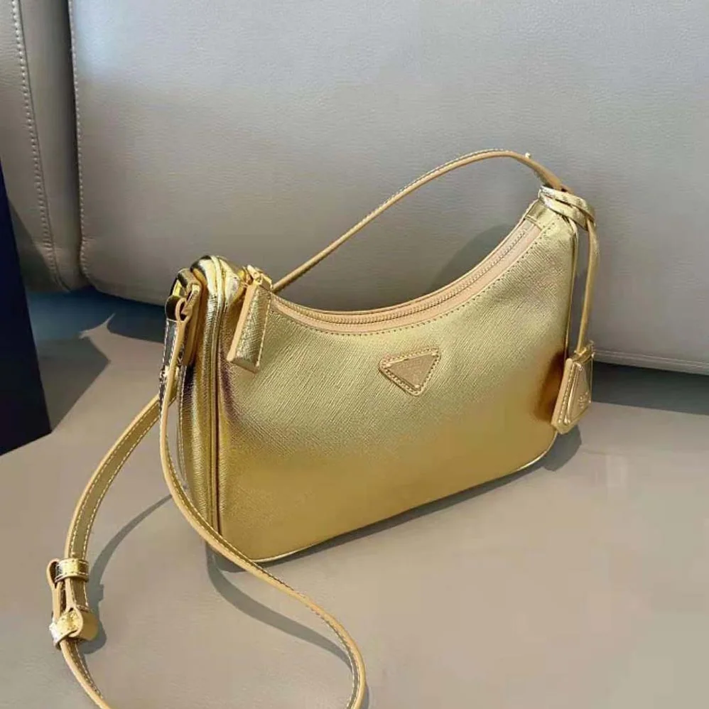 Prada Saffiano Leather Mini Bag for Women in Gold Prada Saffiano Leather Mini Bag for Women in Gold