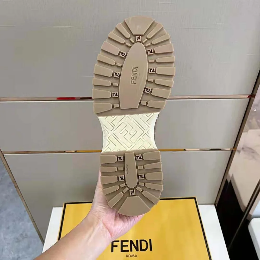 Fendi O'Lock Loafers Brown Leather for Men