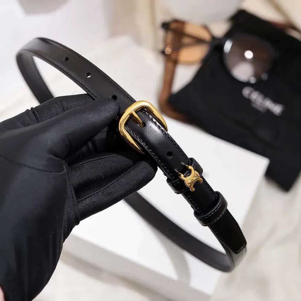 Celine Vivienne Belt 25Mm In Taurillon Leather for Women in Black Celine Vivienne Belt 25Mm In Taurillon Leather for Women in Black